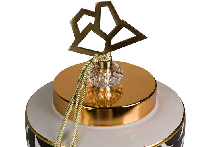 19x19x27 cm Tibor en céramique géométrique