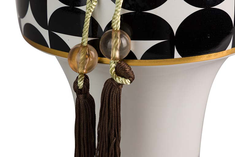 19x19x27 cm Tibor en céramique géométrique