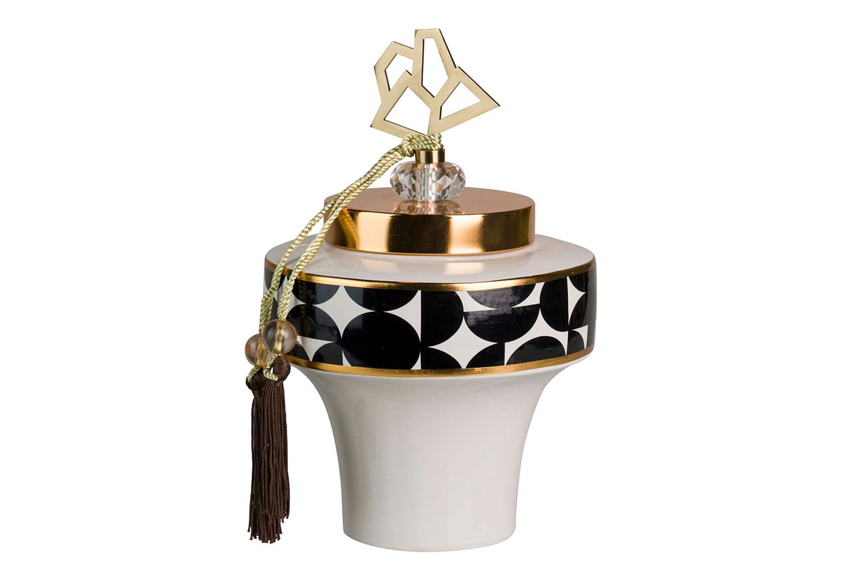 19x19x27 cm Tibor en céramique géométrique