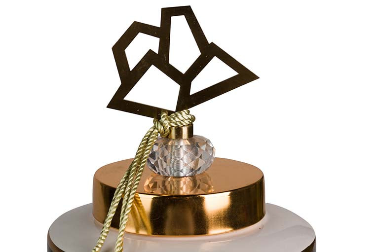 Tibor en céramique géométrique 16x16x37 cm