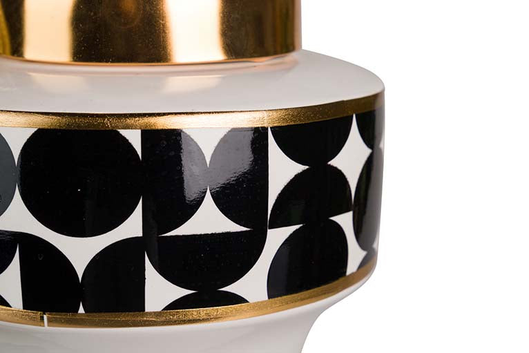 Tibor en céramique géométrique 16x16x37 cm