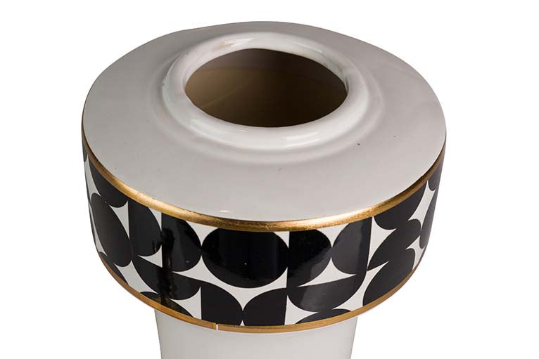 Tibor en céramique géométrique 16x16x37 cm