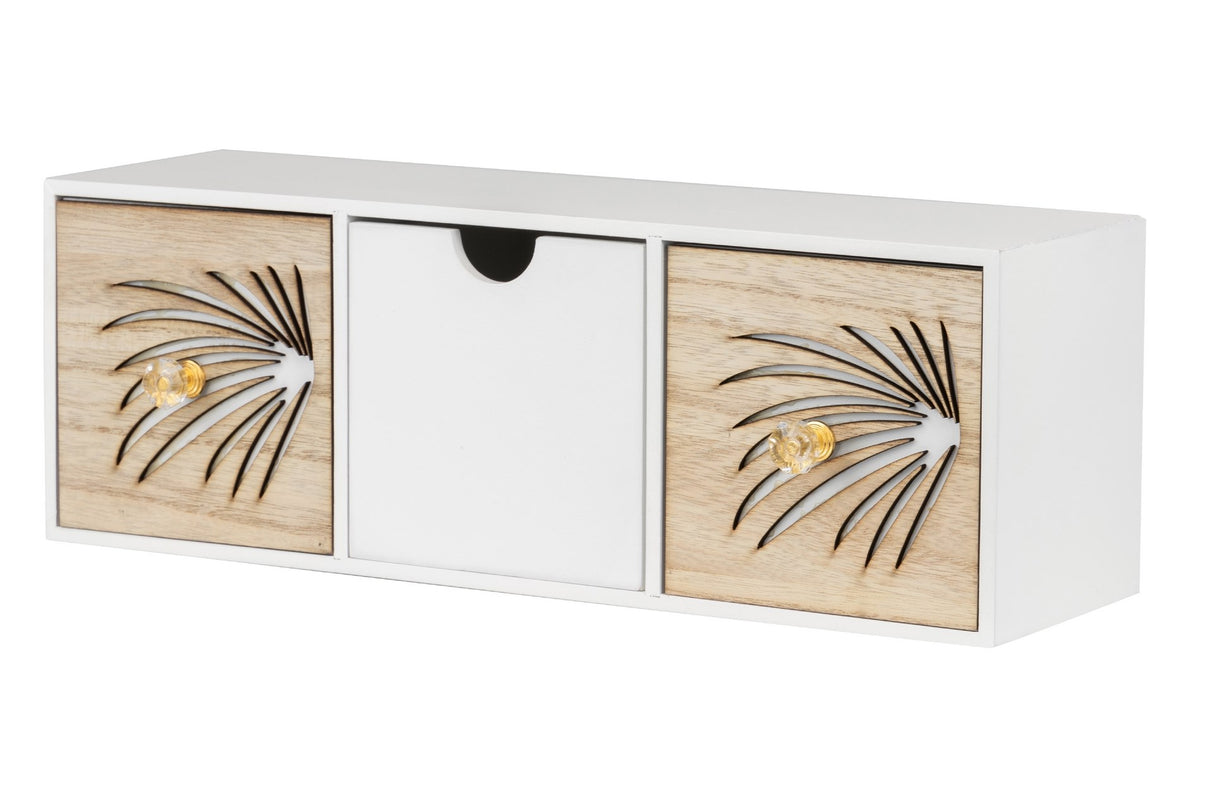 Bijoutier 3 tiroirs en bois taille 40x12x14 cm