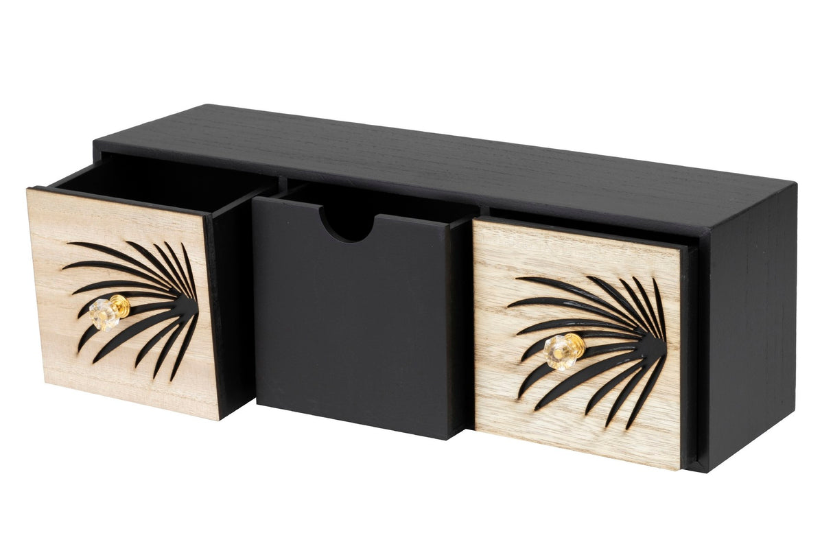 JOYERO 3 CAJONES MADERA TALLA 40x12x14 CM