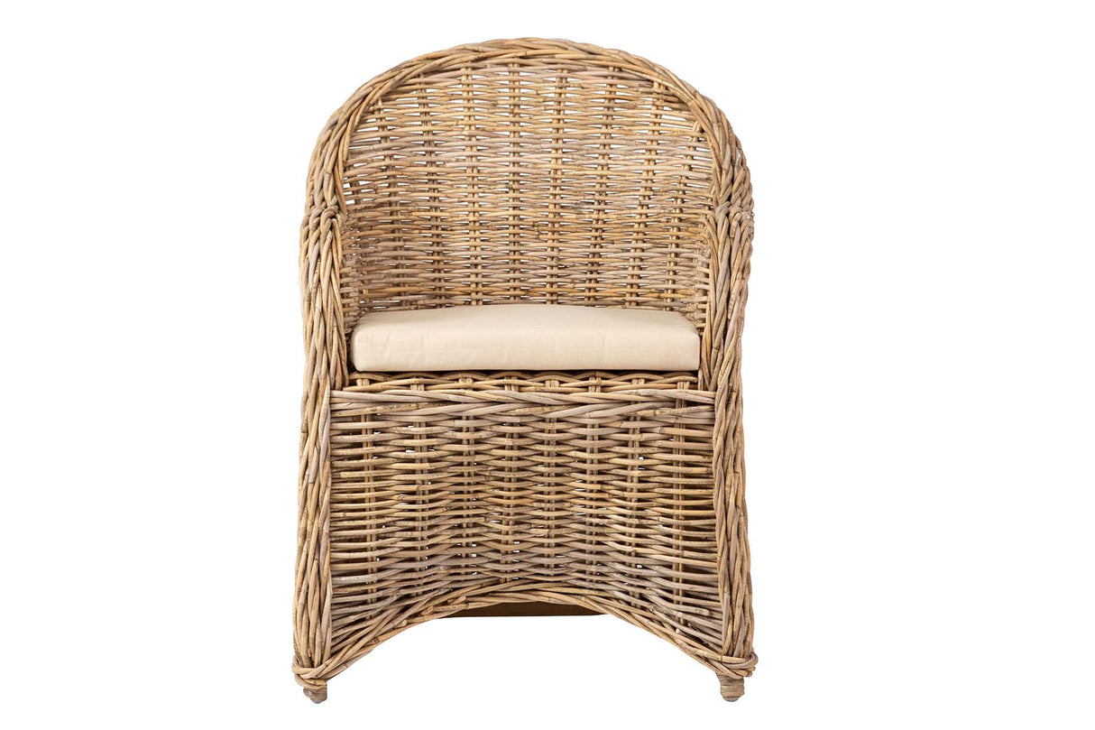 Butaca con beige beige ratan natural 60x57x85 cm