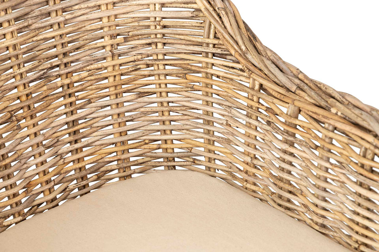 Butaca con beige beige ratan natural 60x57x85 cm