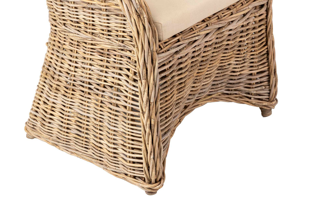 Butaca con beige beige ratan natural 60x57x85 cm