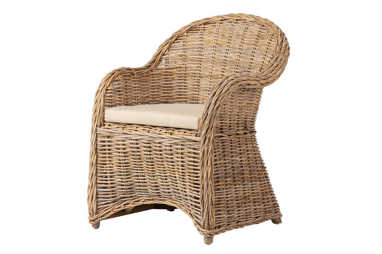 Butaca con beige beige ratan natural 60x57x85 cm