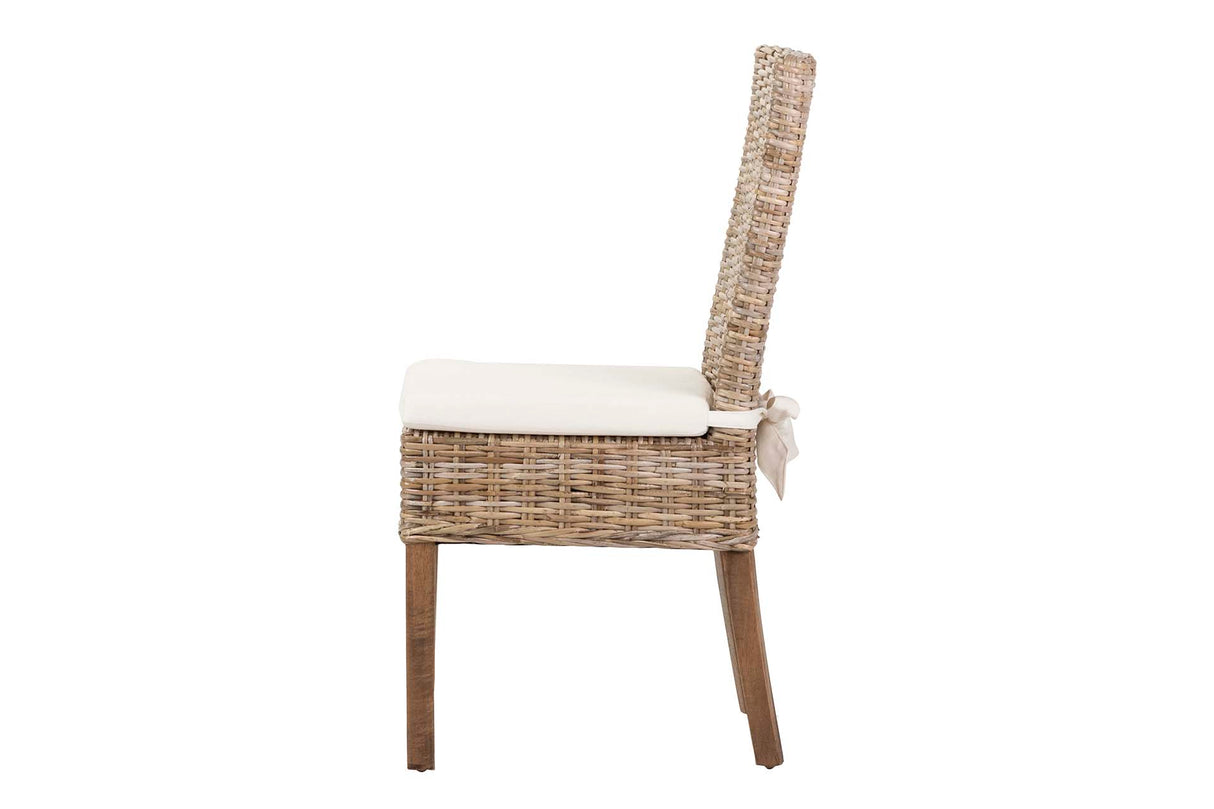 SILLA RATAN LINO MADERA BEIGE NATURAL 53x48x98 CM