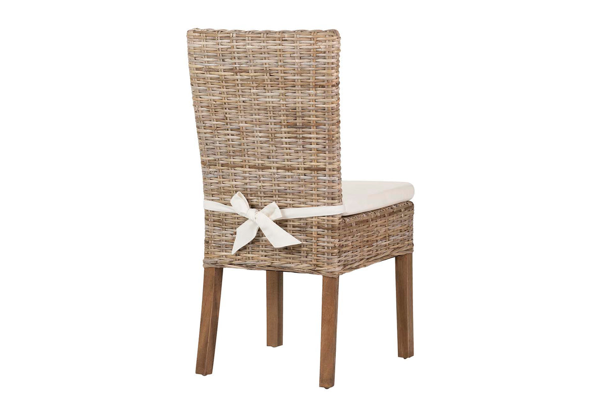 SILLA RATAN LINO MADERA BEIGE NATURAL 53x48x98 CM