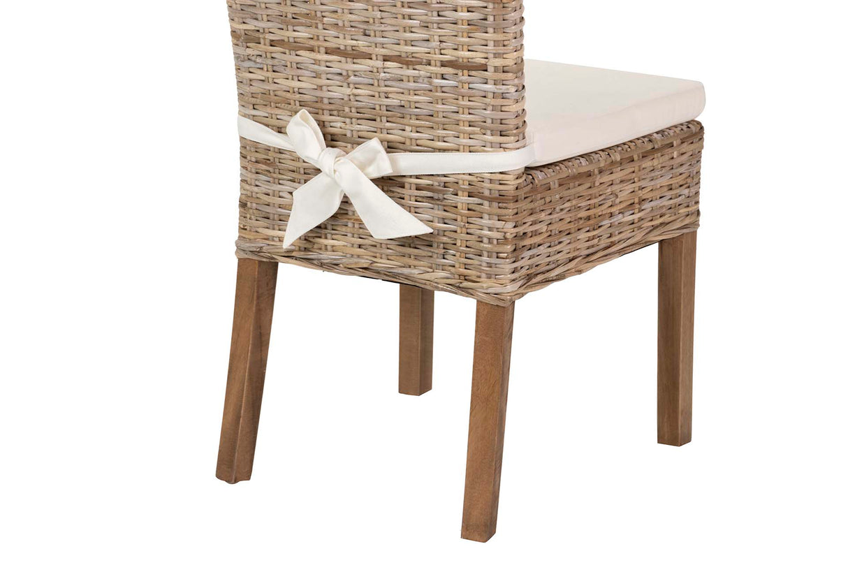 SILLA RATAN LINO MADERA BEIGE NATURAL 53x48x98 CM