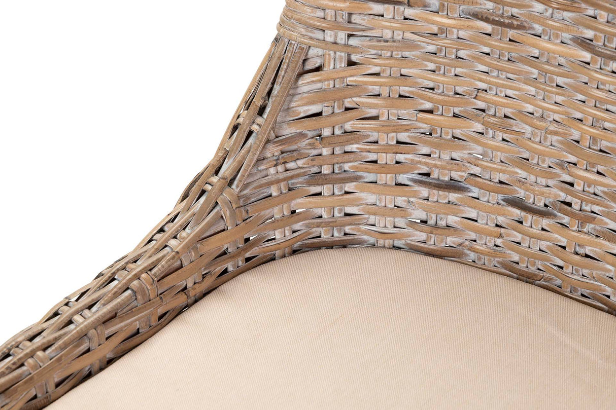 SILLA RATAN LINO MADERA MARRÓN BEIGE 54x52x91 CM