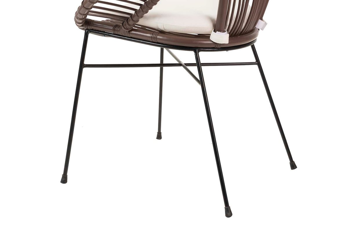 Sedia bianca in metallo in metallo cojin 72x60x87 cm