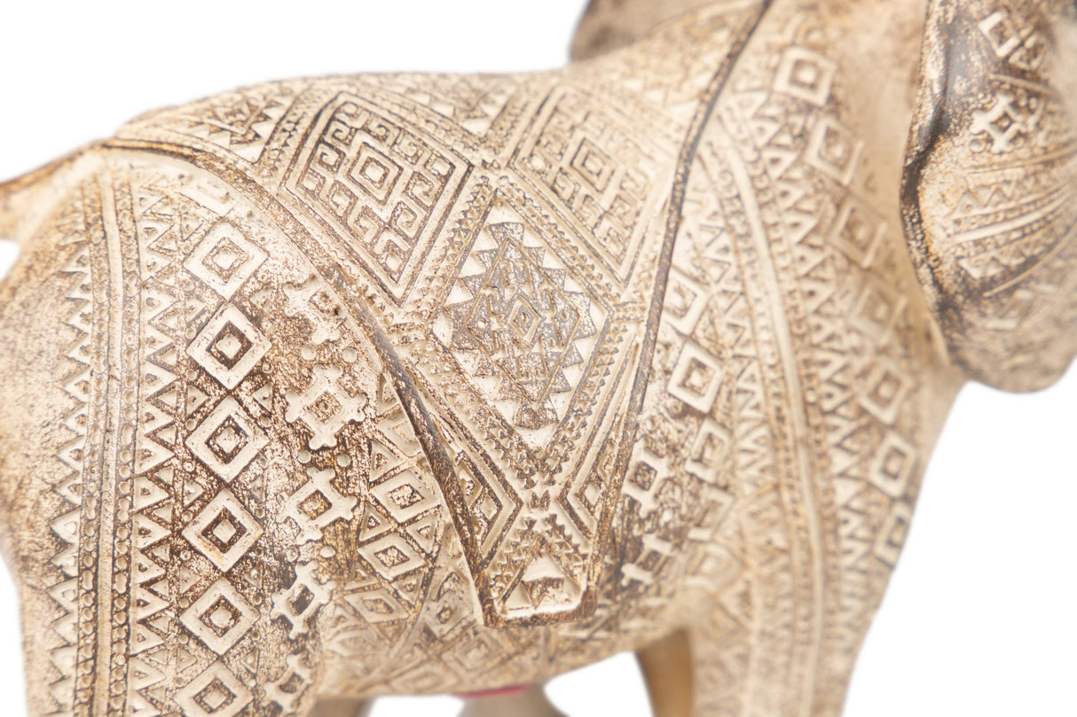 Coppia di elefanti in resina naturale 21x12x25 cm