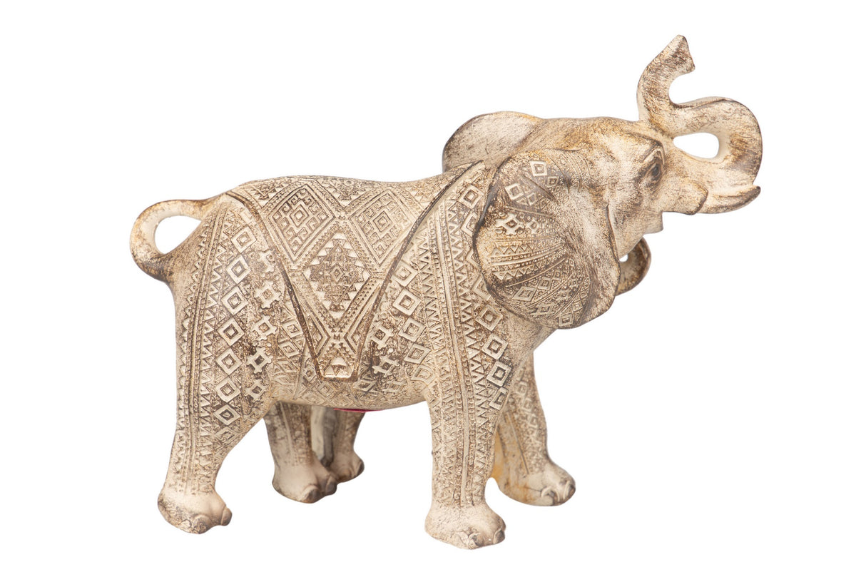 Coppia di elefanti in resina naturale 21x12x25 cm