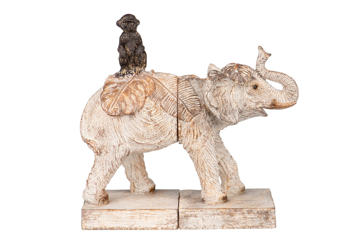 Set 2 Sujet Livres d'éléphant 25x10x22 cm