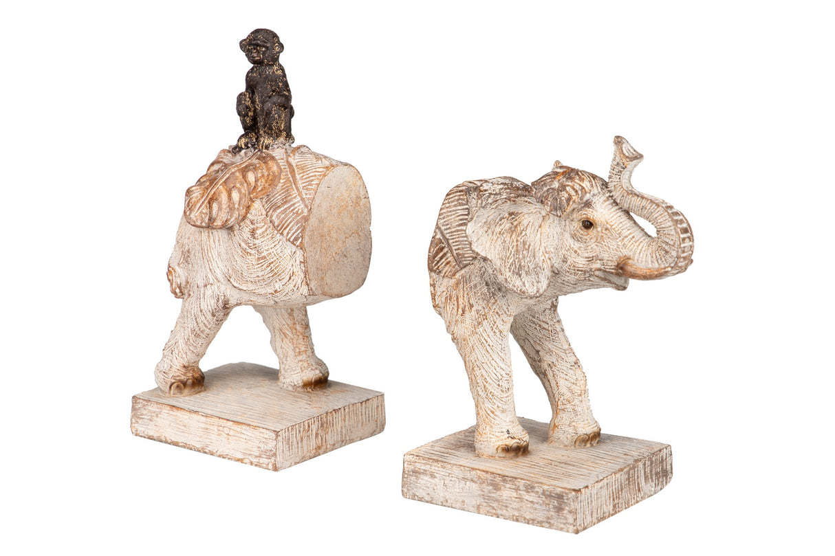 Set 2 Sujet Livres d'éléphant 25x10x22 cm