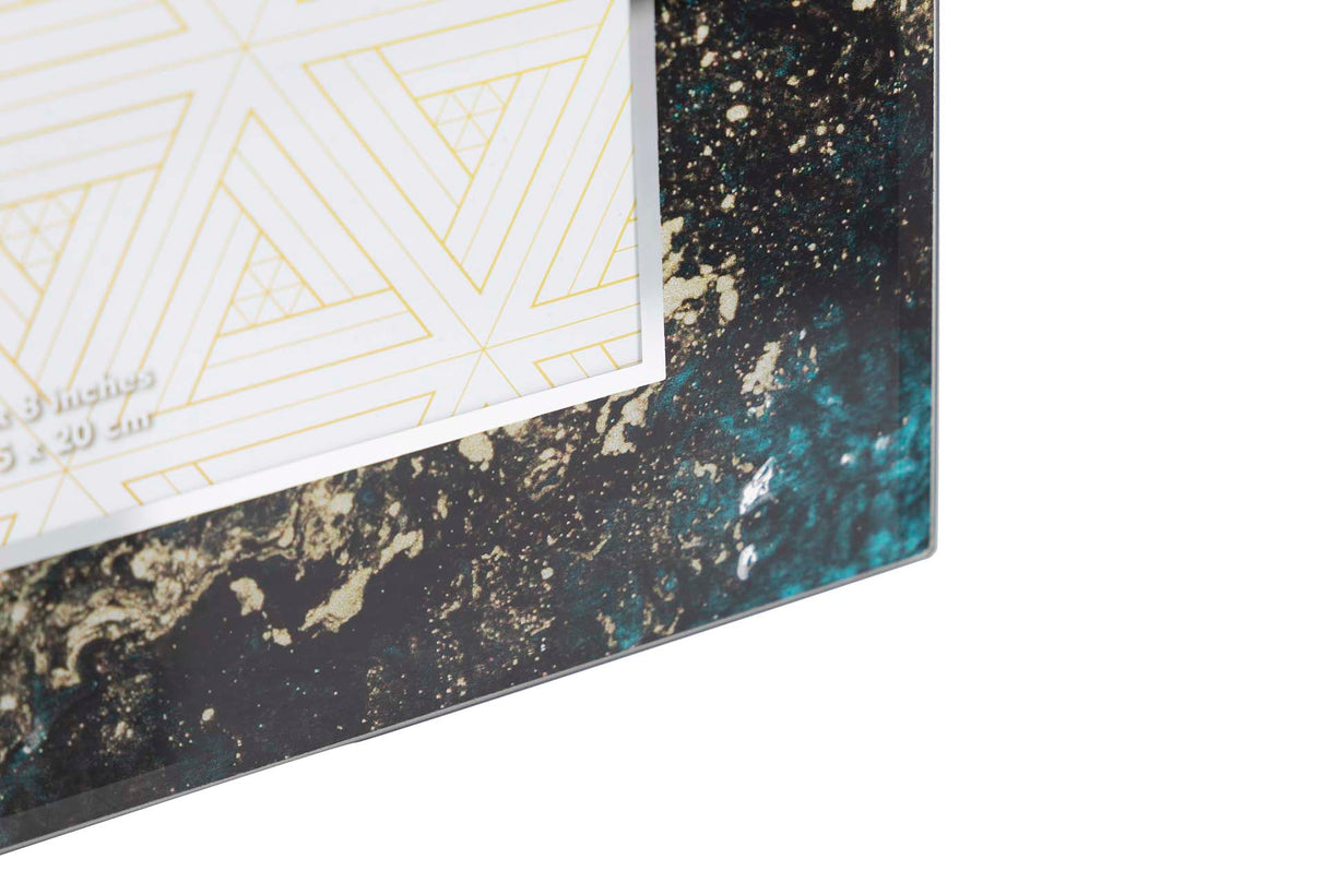 PORTAFOTOS CRISTAL IMPRESION NEGRO-DORADO 15x20CM