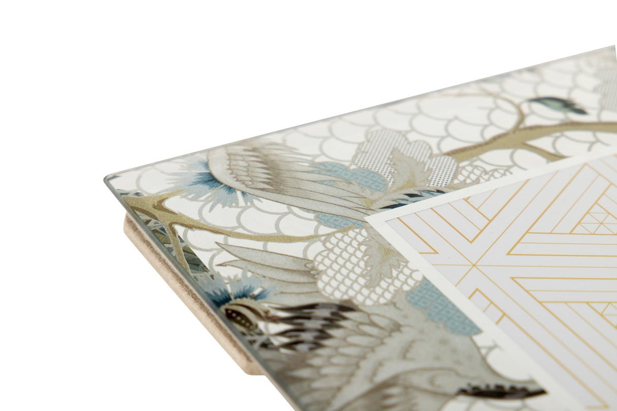 Porco espelho Flores de impressão 15x20 cm