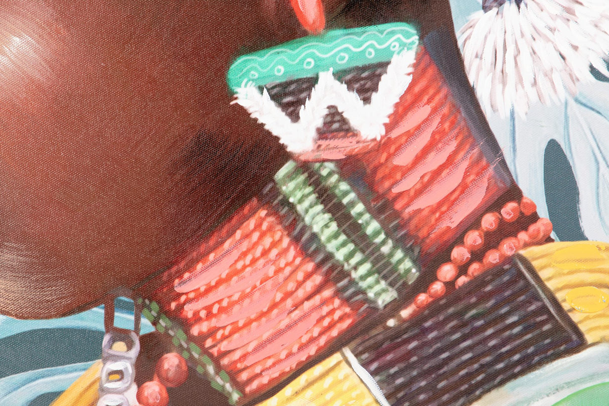 Définir 2 images 80% peintes à la main 60x3,5x90cm