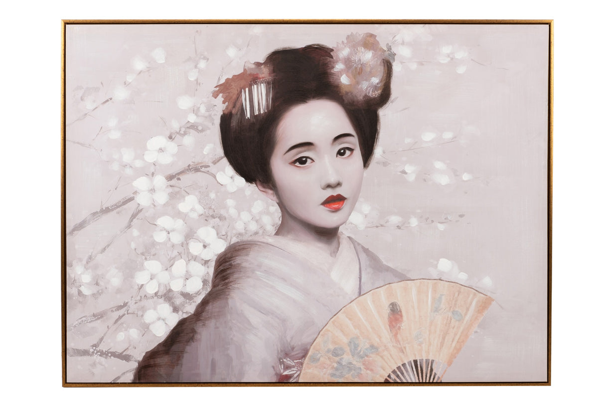 CUADRO GEISHA ALMENDRO 120x3,5x90 CM