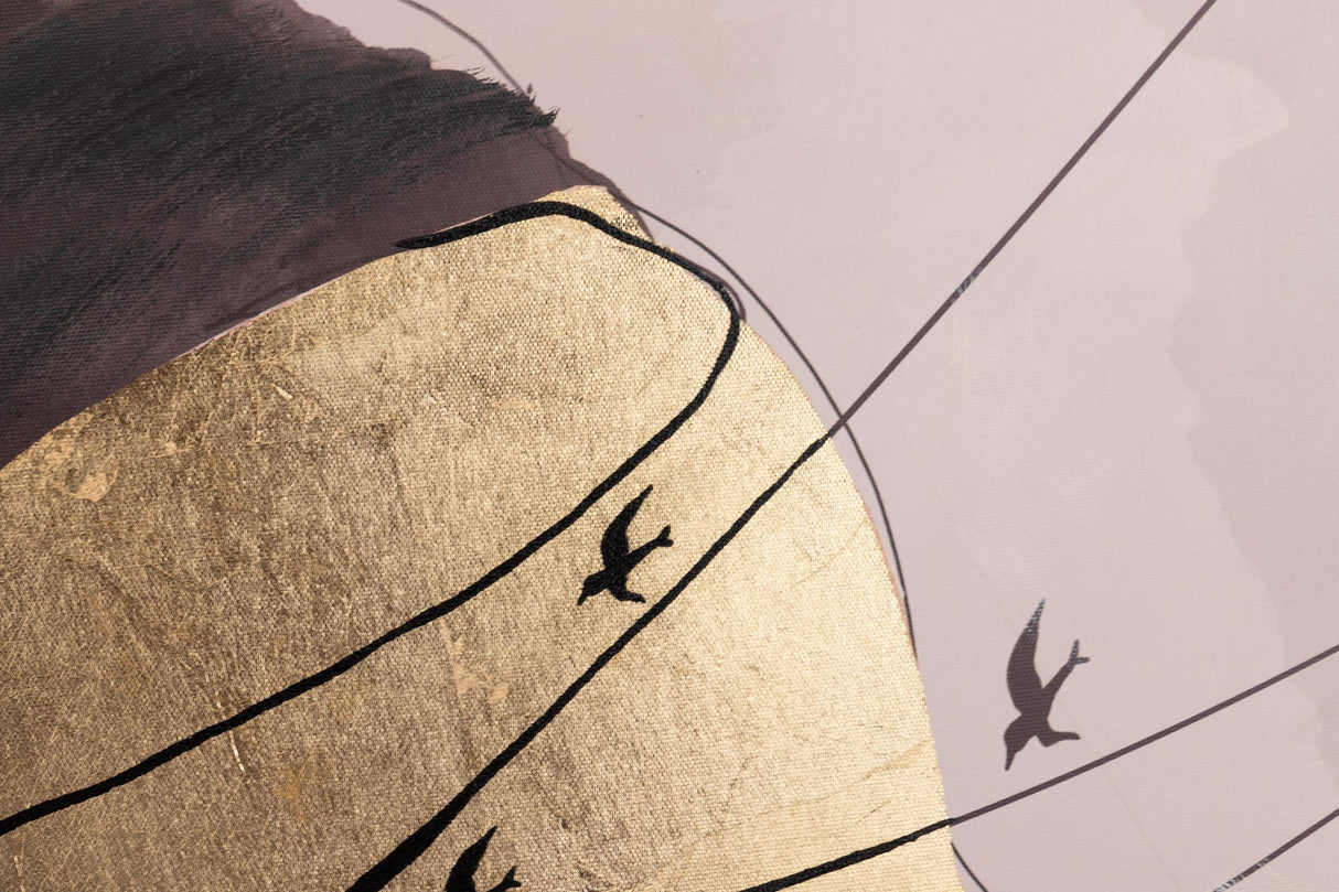 CUADRO MUJER CON MARCO NEGRO 80x3,5x120 CM