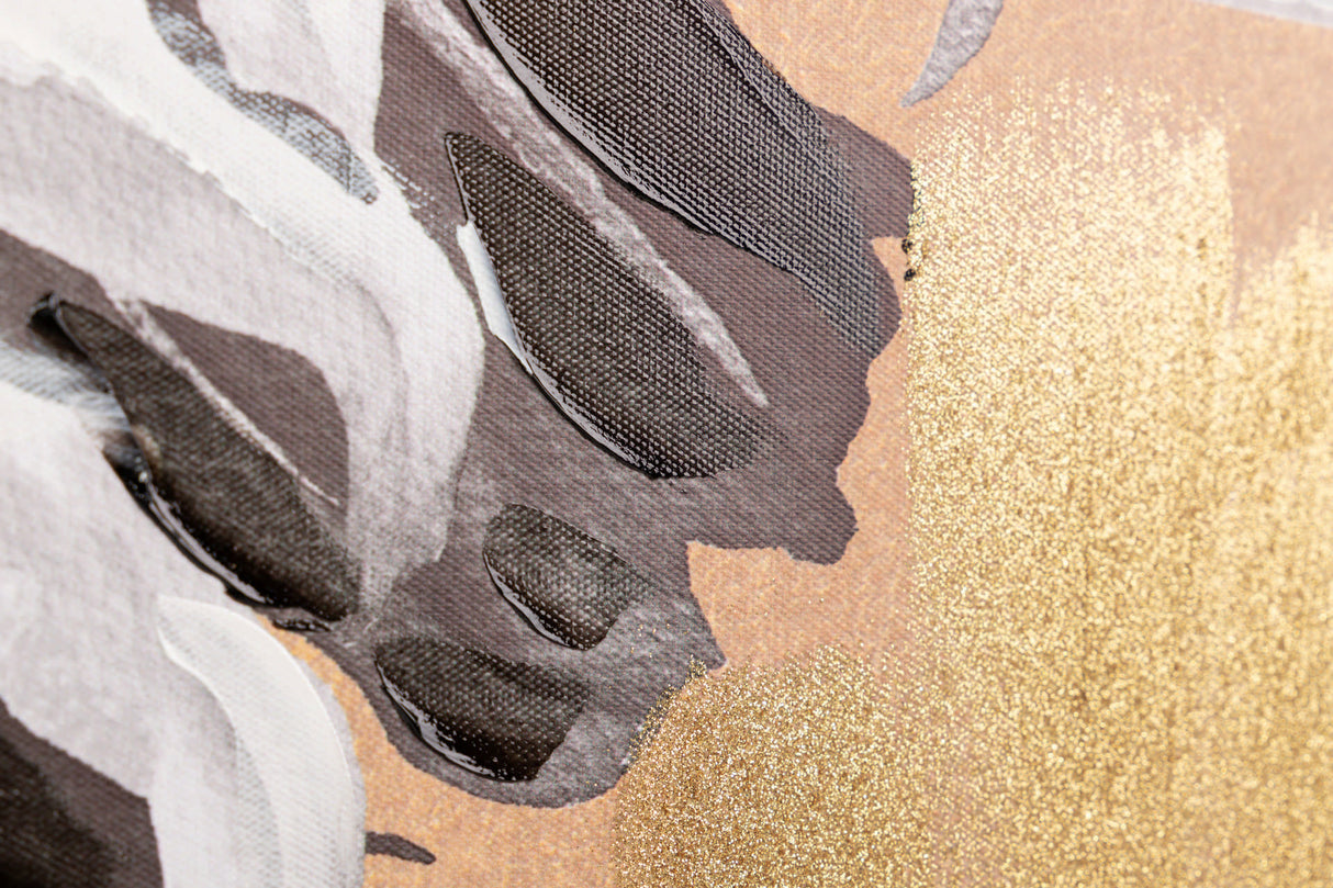 Définissez 2 images de fleurs avec un cadre noir 60x4x80 cm