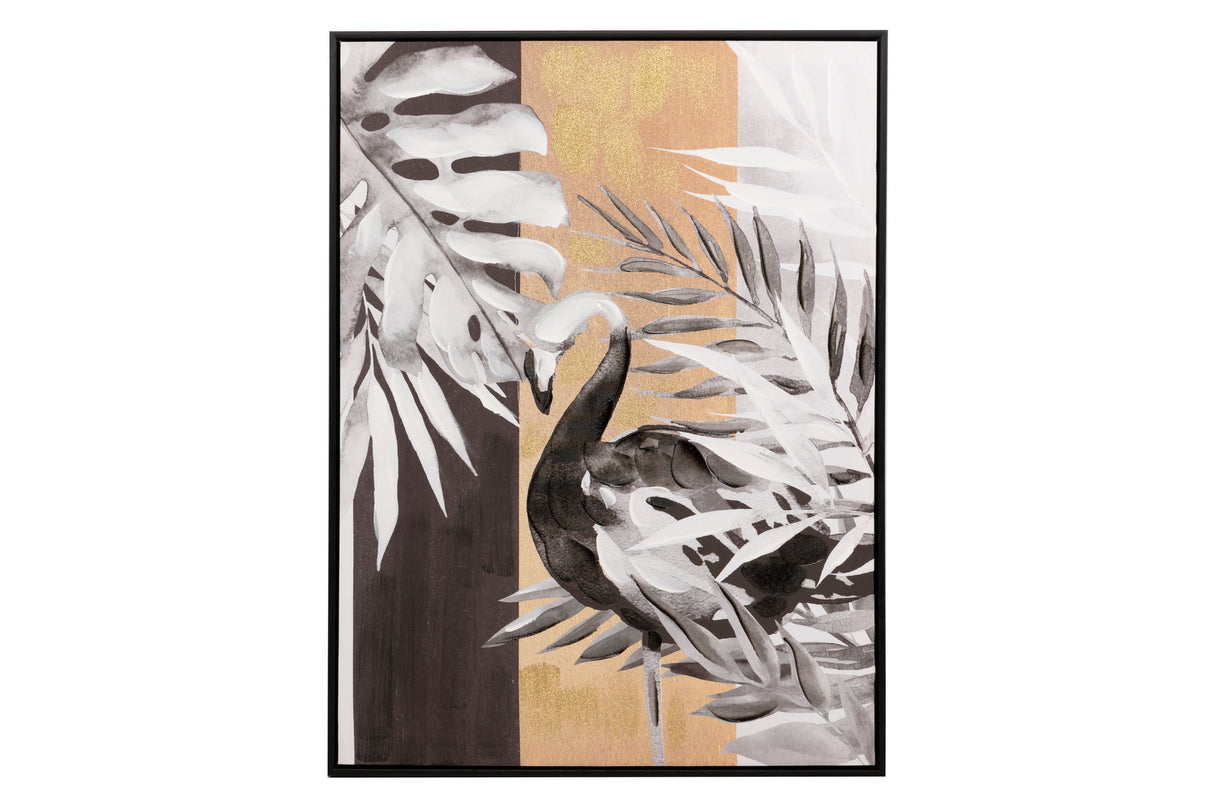 Définissez 2 images de fleurs avec un cadre noir 60x4x80 cm