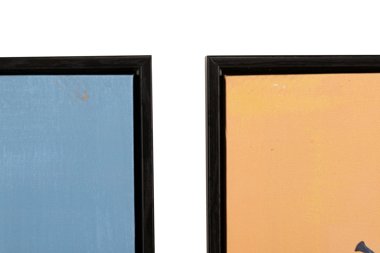 Réglez 2 papillons avec cadre noir 60x4x90 cm