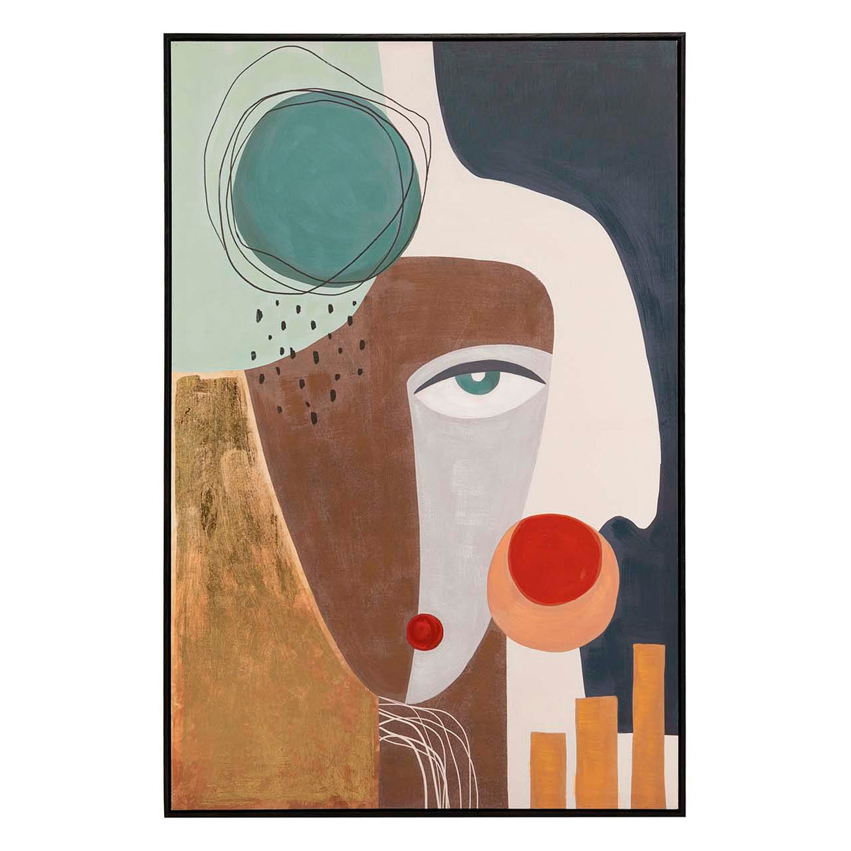 CUADRO CARA CON FOIL MARCO NEGRO 80x4x120 CM