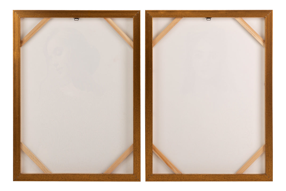 Définissez 2 images mesdames avec cadre adulte 60x4x80 cm