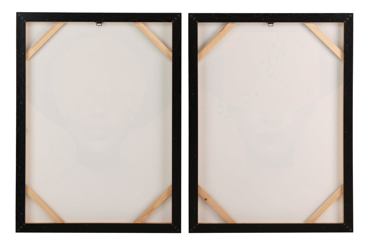 Definir 2 fotos de senhoras com quadro preto 60x4x80 cm