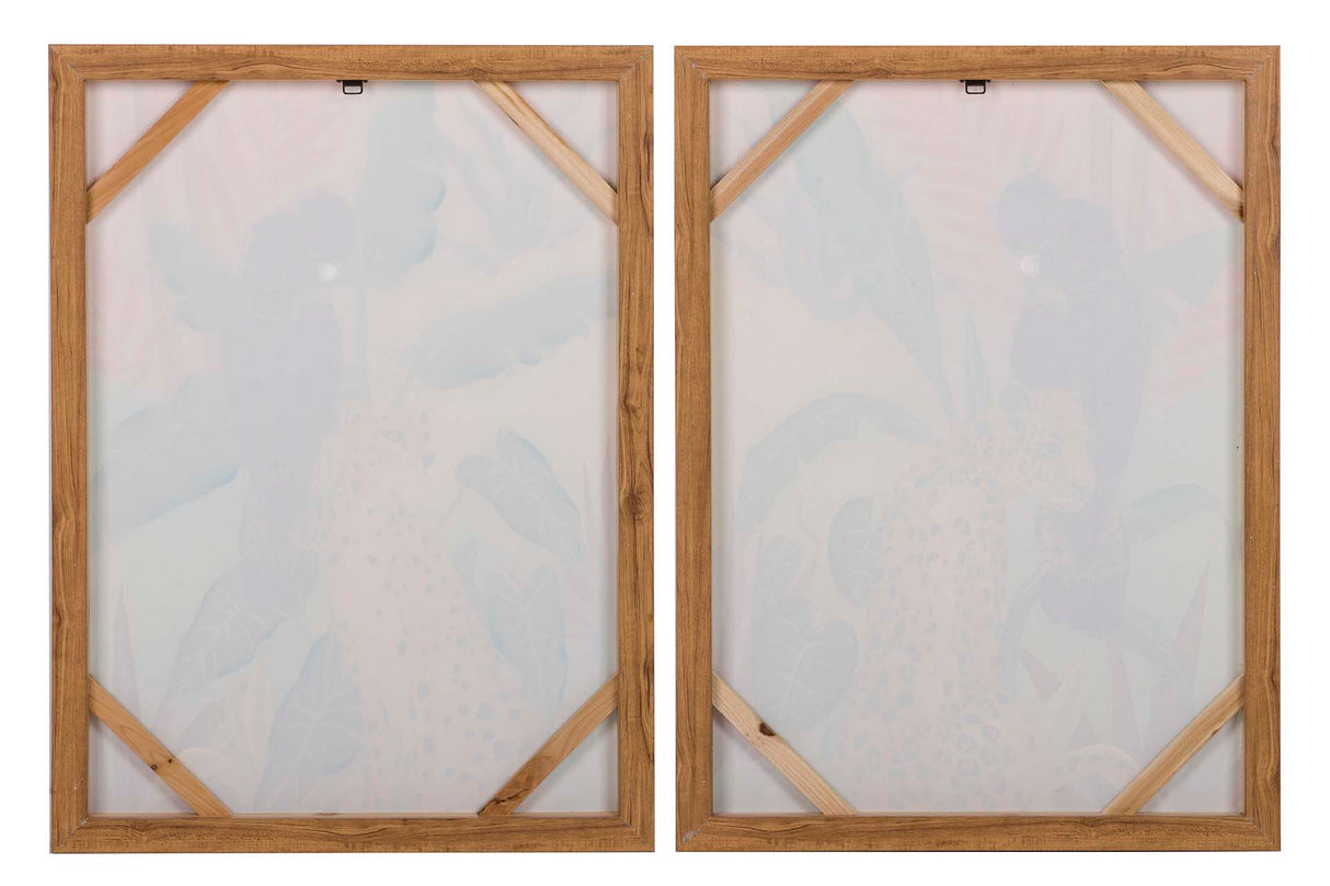 Pictures de animais set2 com quadro dourado 60x4x80 cm