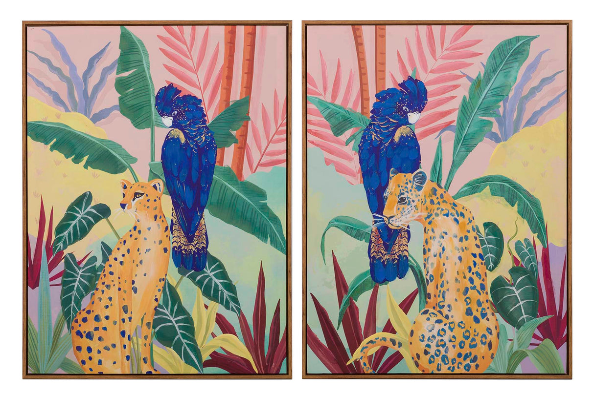 Pictures de animais set2 com quadro dourado 60x4x80 cm