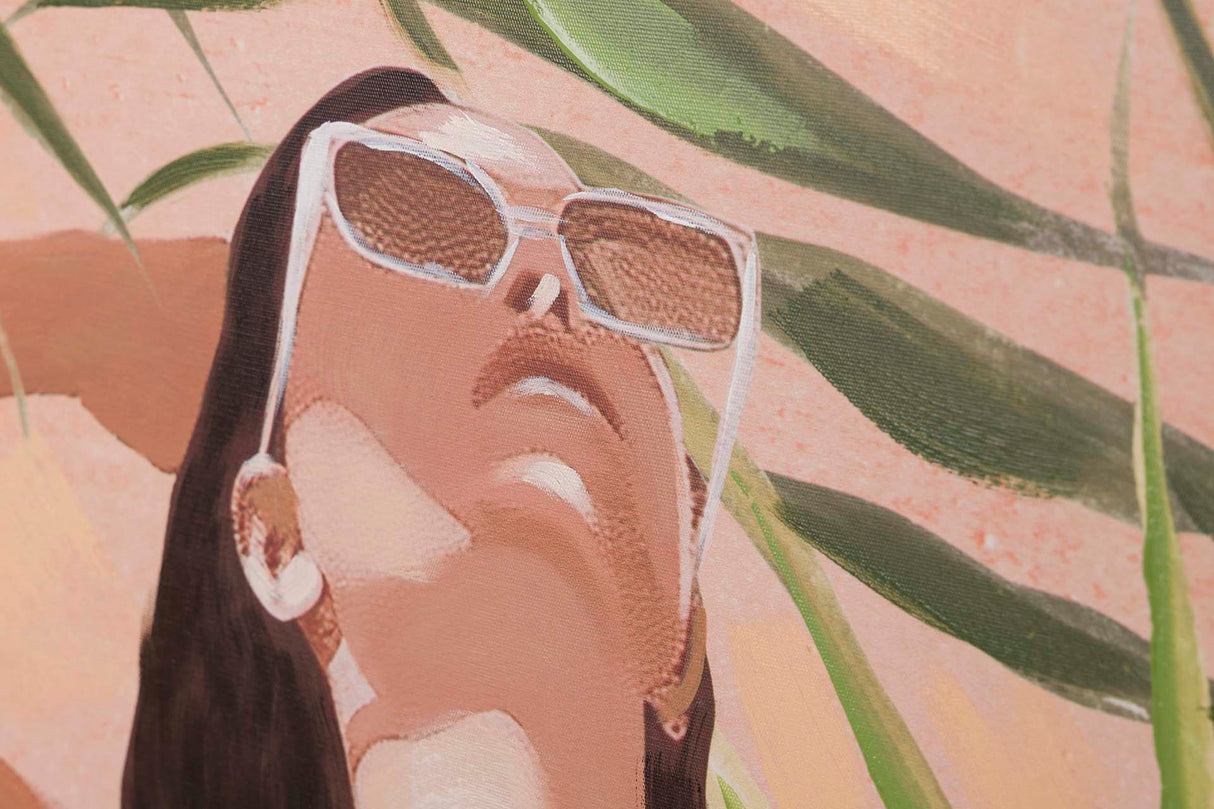 CUADRO MUJER CON MARCO NATURAL 80x4x120 CM