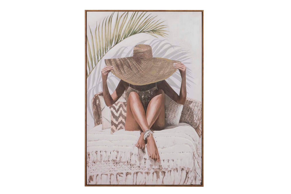 Frauenbox mit natürlichen Rahmen 80x4x120cm