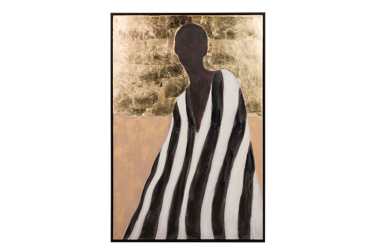 Caixa de silhueta com quadro preto 80x4x120 cm