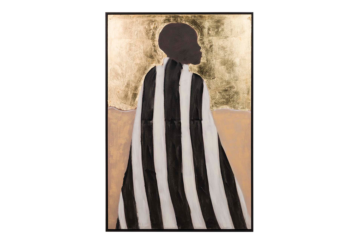 Caixa de silhueta com quadro preto 80x4x120 cm