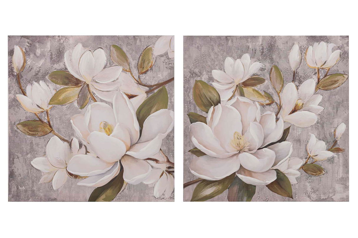 Régler 2 fleurs 40% de fleurs peintes 60x3x60 cm