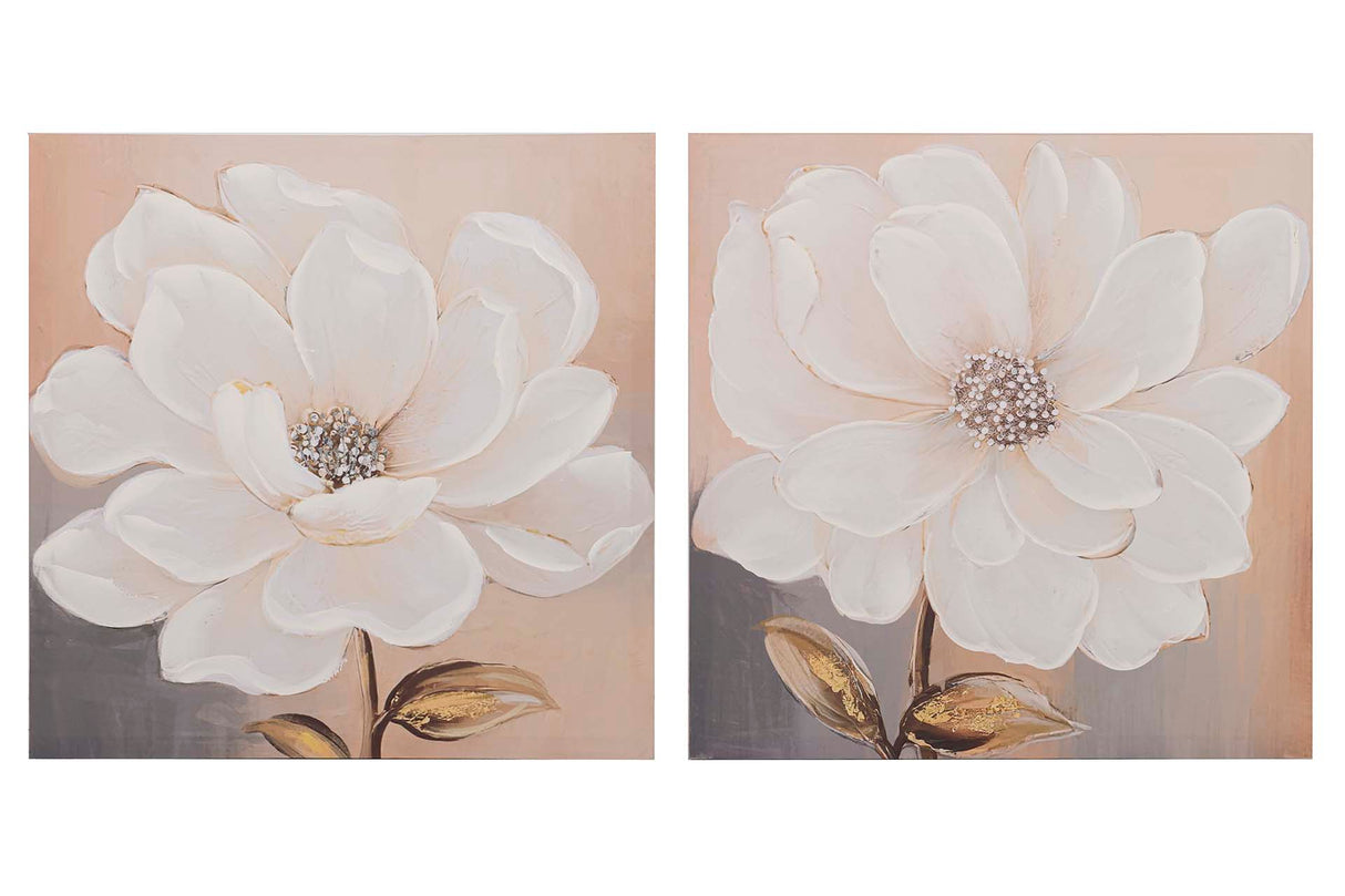 Régler 2 fleurs 40% de fleurs peintes 60x3x60 cm