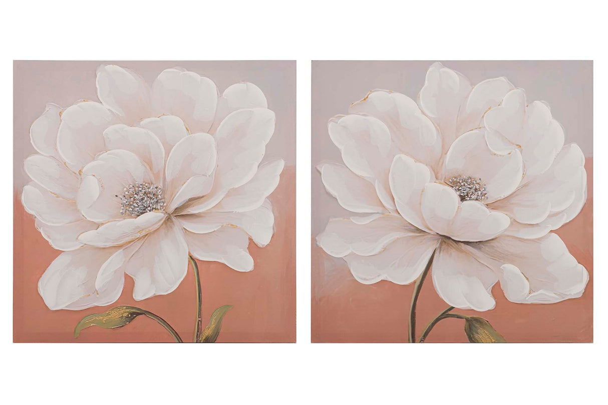 Régler 2 fleurs 40% de fleurs peintes 60x3x60 cm