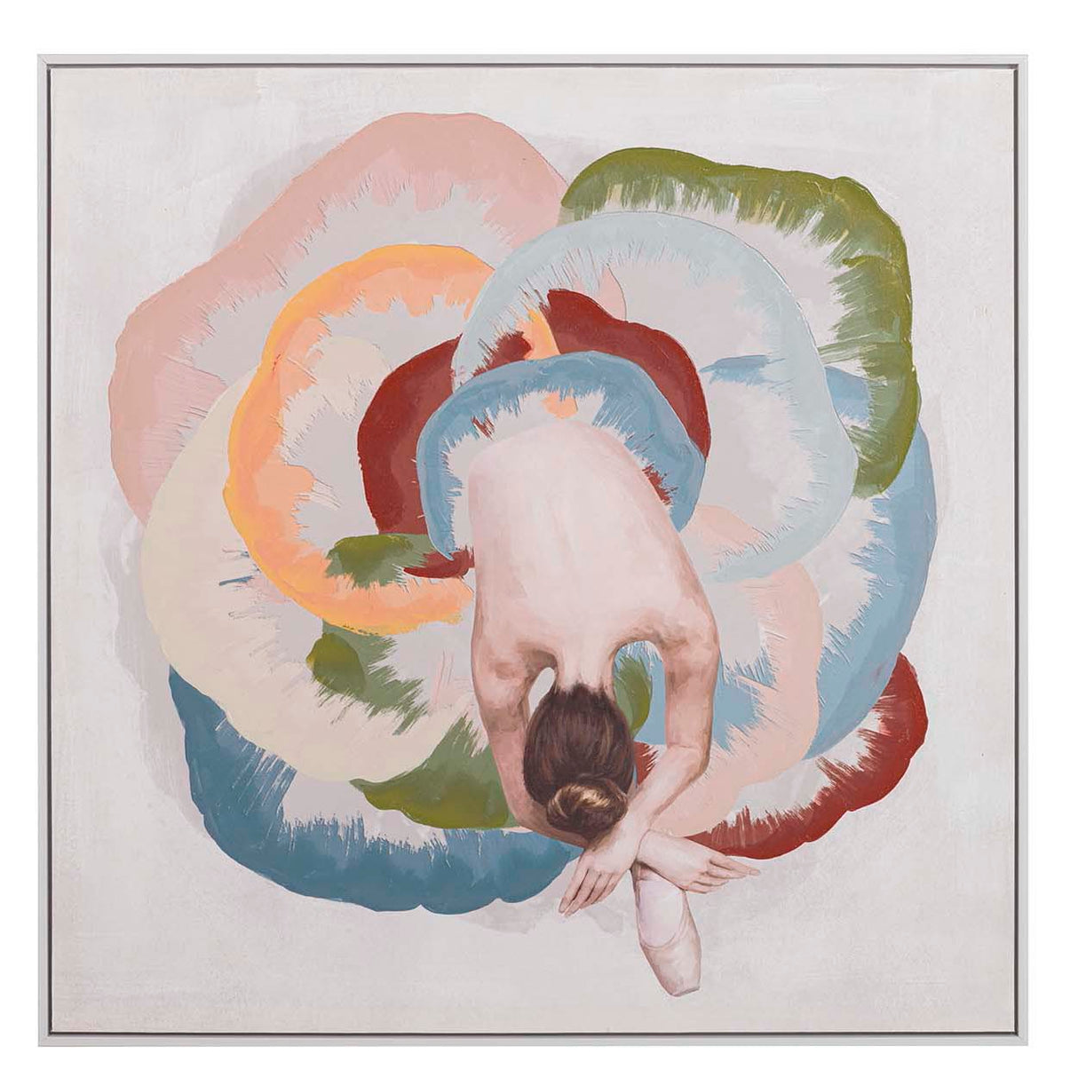 CUADRO BAILARINA 80% PINTADO A MANO 80x4x80 CM