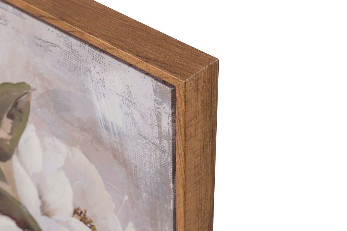 Definir 2 fotos de flores pintadas 60x4x60 cm