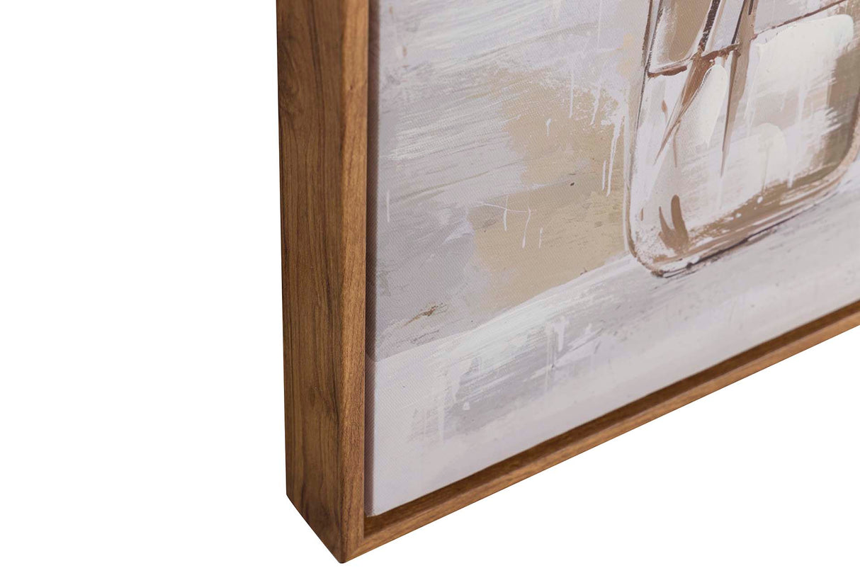 Definir 2 fotos de flores pintadas 60x4x60 cm