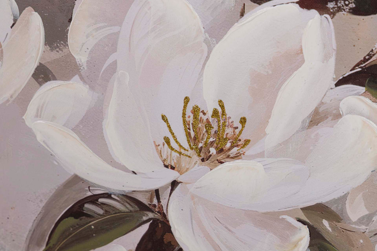 Definir 2 fotos de flores pintadas 60x4x60 cm