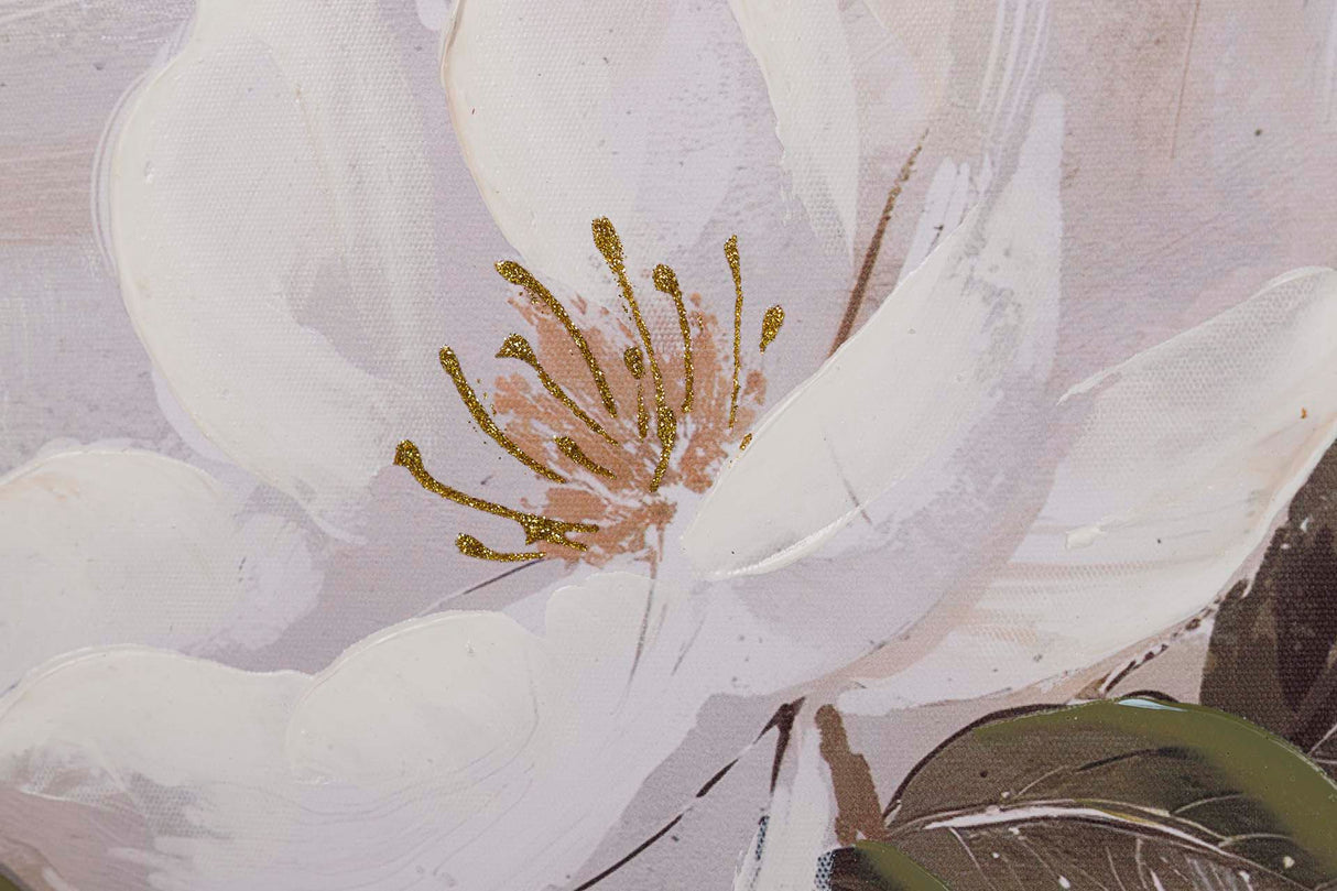 Definir 2 fotos de flores pintadas 60x4x60 cm