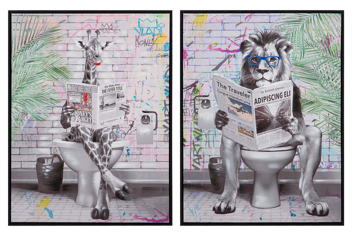 Réglez 2 80% peints à la main 60x4x80 cm