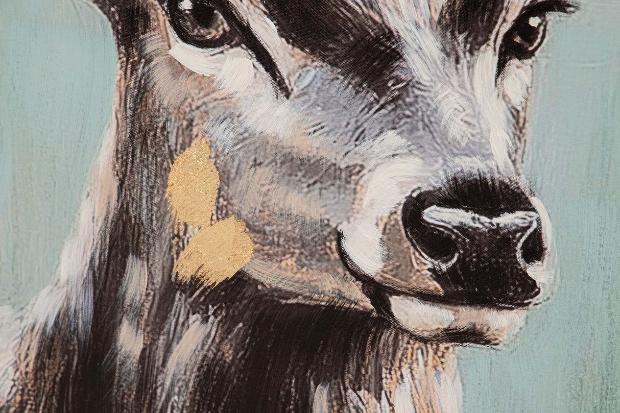 CUADRO CIERVO 80% PINTADO A MANO Y FOIL 80x4x120 CM