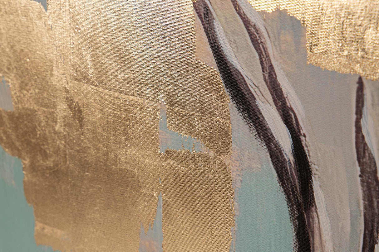 CUADRO CIERVO 80% PINTADO A MANO Y FOIL 80x4x120 CM