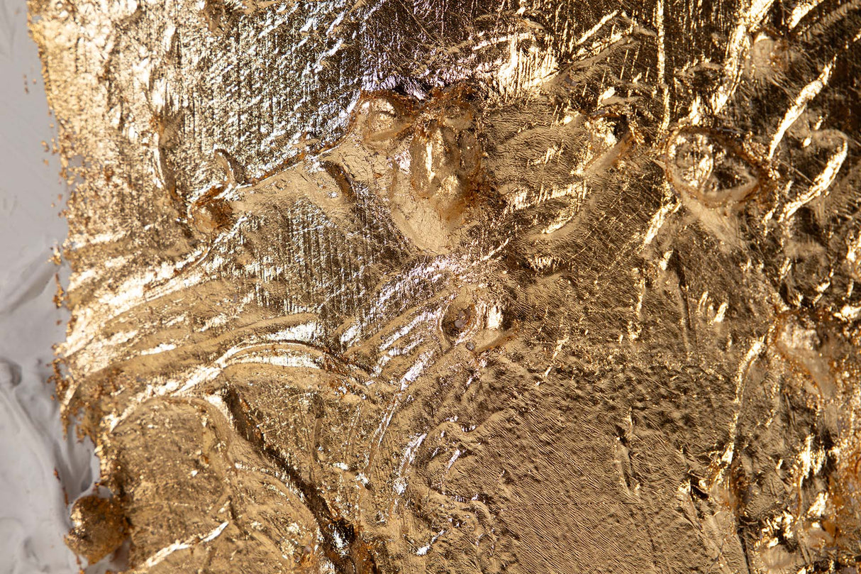 SET 2 CUADROS 80% PINTADO A MANO Y FOIL 80x4x80 CM